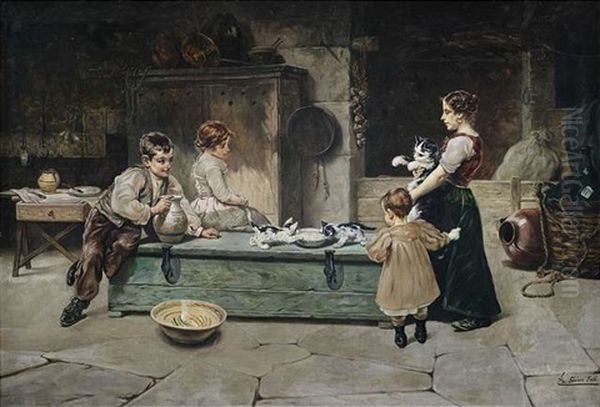 Familienidyll In Einer Bauernkuche - view 1