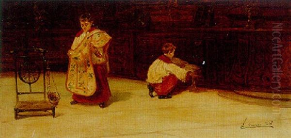 Altar Boys Preparing The Mass - view 1