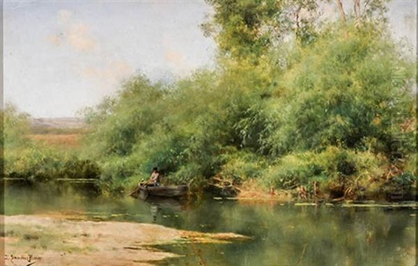 Figure With Boat In A Landscape - view 1
