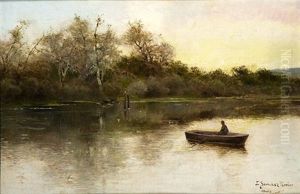 Lago Con Barca by Emilio Sanchez-Perrier
