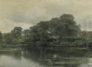 Stillness On A Lily Pond by Emilio Sanchez-Perrier