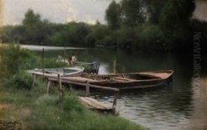 Embarcadero En Pontoise by Emilio Sanchez-Perrier