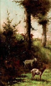 Paisaje Con Cabras. Pontoise by Emilio Sanchez-Perrier