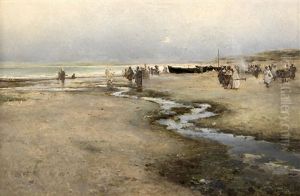 Moros En La Playa De Tanger by Emilio Sanchez-Perrier