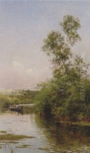 Boating Along A Quiet River Boating Along A Quiet River