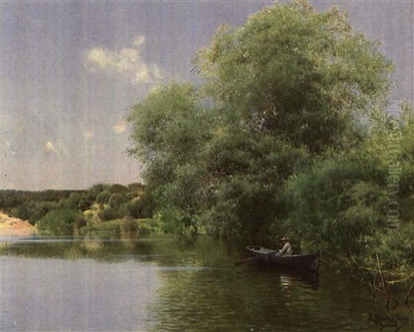 Rower On A Quiet River - view 1