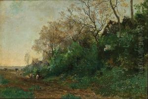 Koeien Op Een Landweg by Hippolyte Boulenger