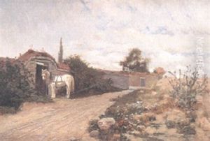 Landskap Med Vilande Hast by Hjalmar Sandberg