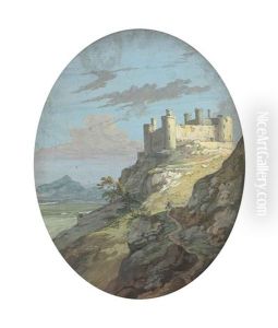 View Of Harlech Castle; View Of A Watermill (pair) by Paul Sandby