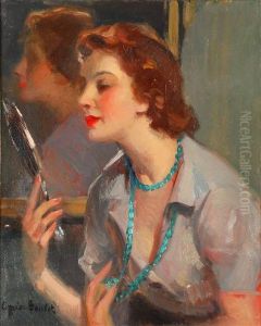 Portrait Ofa Lady Looking Into A Mirror