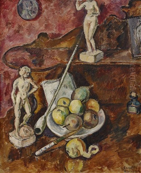 Nature Morte Med Statyetter - view 1