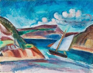 Landskap Med Segelbad, Bohuslan (landscape With Sailing Boat) by Goesta (Adrian G. Fabian) Sandels