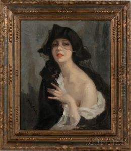 Woman With A Lace Veil by Cyprien Boulet