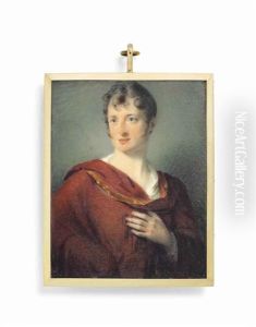 The Hon. Henry Augustus Berkeley Craven (1776-1836), In A White Shirt And Crimson Cloak With Gold Trim, Brown Curling Hair And Whiskers The Hon. Henry Augustus Berkeley Craven (1776-1836), In A White Shirt And Crimson Cloak With Gold Trim, Brown Curling Hair And Whiskers