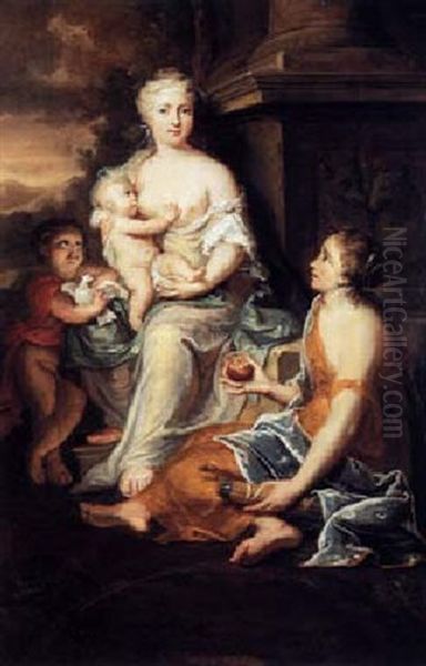 Portrait Historiee Of A Mother With Her Children, Personifying An Allegory Of Charity And Concord - view 1