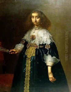 Portrait Of A Dutch Lady Holding A Fan