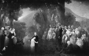 Congregation Watching The Baptism At The River by Henry Sanderson