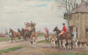 Hunt At The Coaching Inn by John Sanderson-Wells