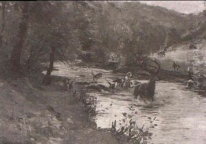 With The Devon And Somerset Staghounds - Down The Barle by John Sanderson-Wells