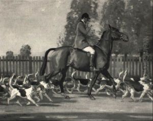A Huntsman Riding Out by John Sanderson-Wells