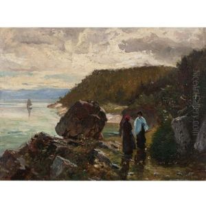 Path By The River, Murray Bay, Lower St. Lawrence, Can. by Henry Sandham