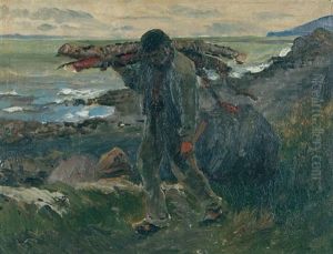 Gathering Driftwood by Henry Sandham