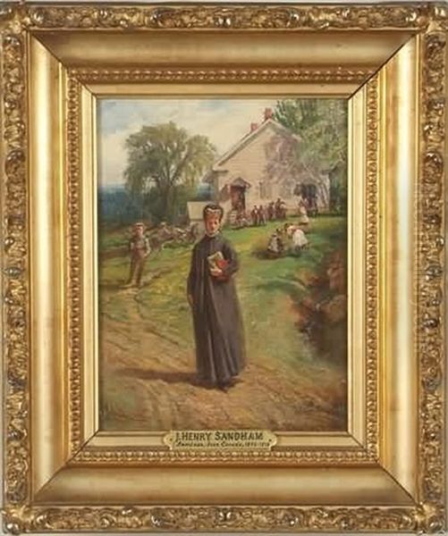 Girl In Front Of School House - view 1