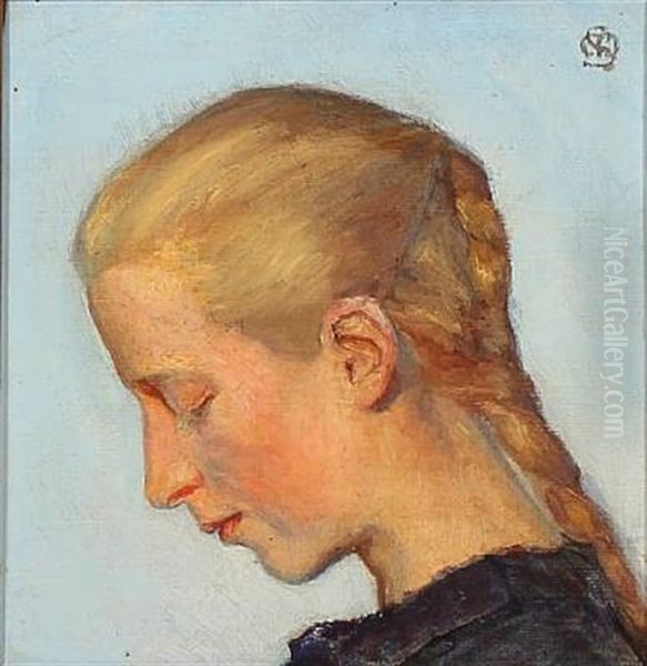 Young Girl In Profile - view 1