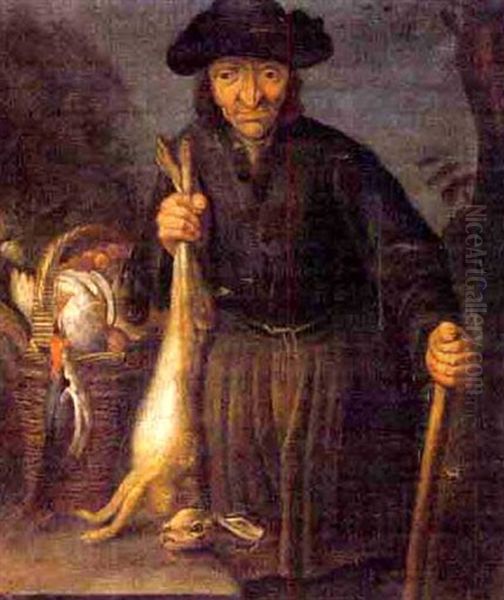 Man With Hare And Fowl - view 1