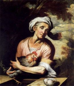 Eine Bauerin Mit Einem Huhn by Joachim von, I Sandrart