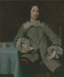 Portrait Of A Gentleman Standing Beside A Table