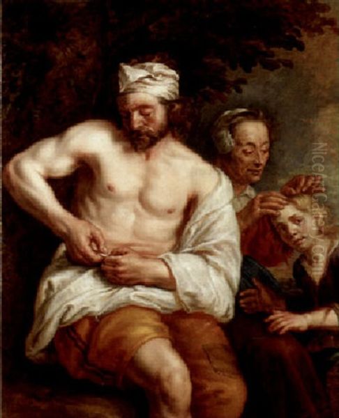 A Peasant Family Delousing In A Landscape - view 1