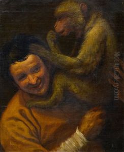 Boy With A Monkey by Hans Sandreuter