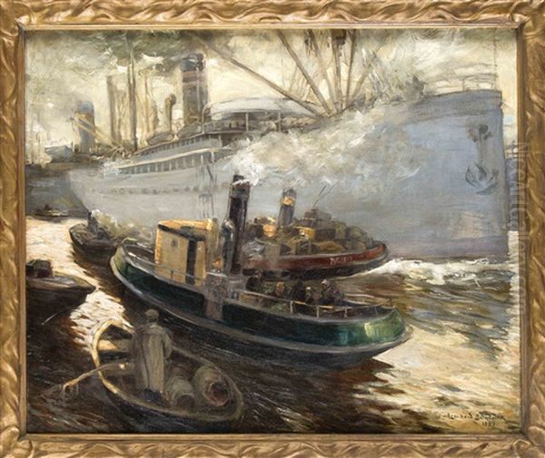 Dampfer Und Schlepper Im Hamburger Hafen - view 1