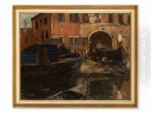 Venetian Boatyard by Leonhard Sandrock