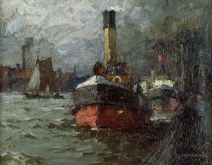 Anlegender Schlepper (hamburg) by Leonhard Sandrock