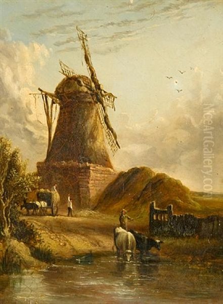 Landscape With Haycart, Cattle And Figures Before A Windmill - view 1