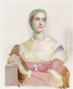 Portrait Of Emily Winter Rose, Bust-length, Unfinished (together W/4 Etchings)