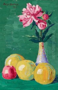 Still Life With Apples And Oranges by Birger Sandzen