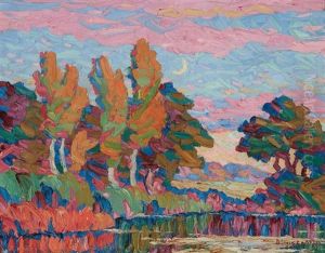 New Moon, Mcpherson County, Kansas by Birger Sandzen