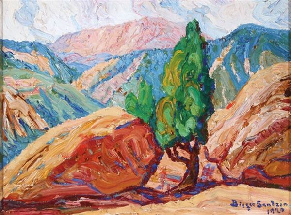 Study Of Junipers - Pike's Peak In Background - view 1