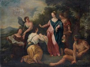 < Moise Sauve Des Eaux >. by Louis Boullogne