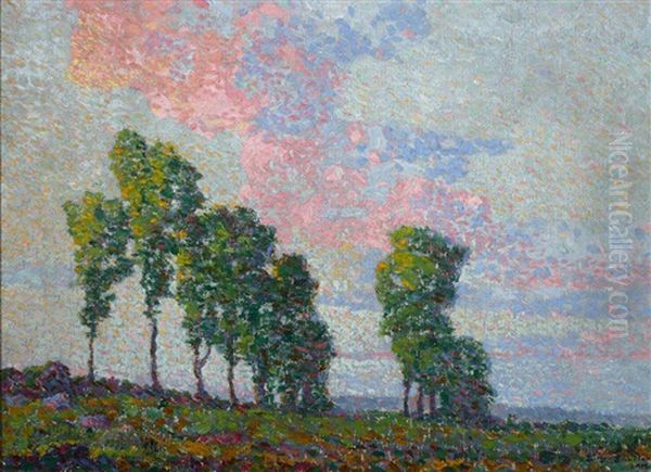 Evening, Lindsborg (study Of Cottonwood Trees) - view 1