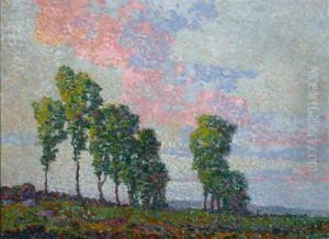 Evening, Lindsborg (study Of Cottonwood Trees) by Birger Sandzen