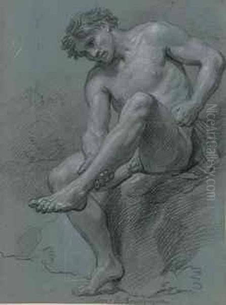Homme Nu Assis - view 1