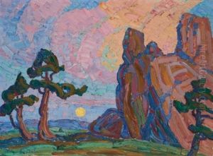 Moonrise Among The Red Rocks by Birger Sandzen
