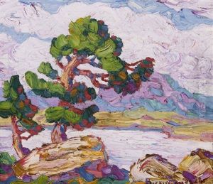 Pines By The Lake by Birger Sandzen