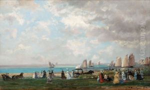 Flanorer Pa Stranden by Charles Boulogne