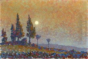 Moonlit Poplars