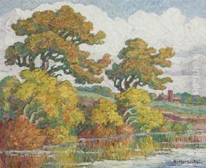 Willow And Cottonwood, Smoky Hill River by Birger Sandzen